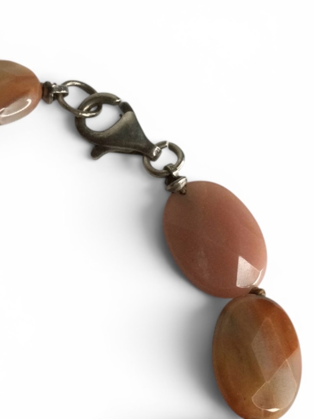 Handmade Faceted Flat Oval Agate Bracelet with Sterling Silver 925 Clasp – 7” - Picture 10 of 15